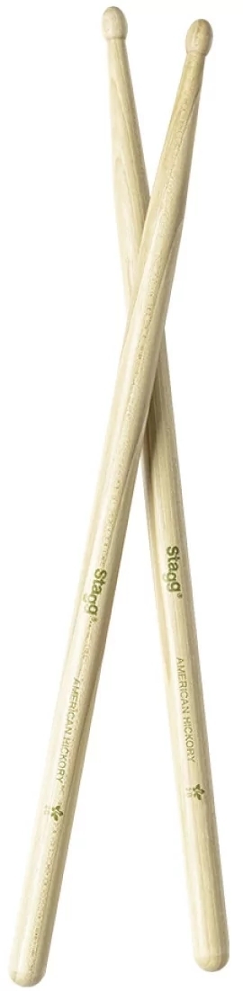 Барабанные палочки STAGG SHV2B деревянные, American Hickory 2B, материал орех, 2 шт., подобранная пара по весу, цвету и звучанию, размеры (в упаковке) 400х20х20 мм, вес (в упаковке) 0,1 кг