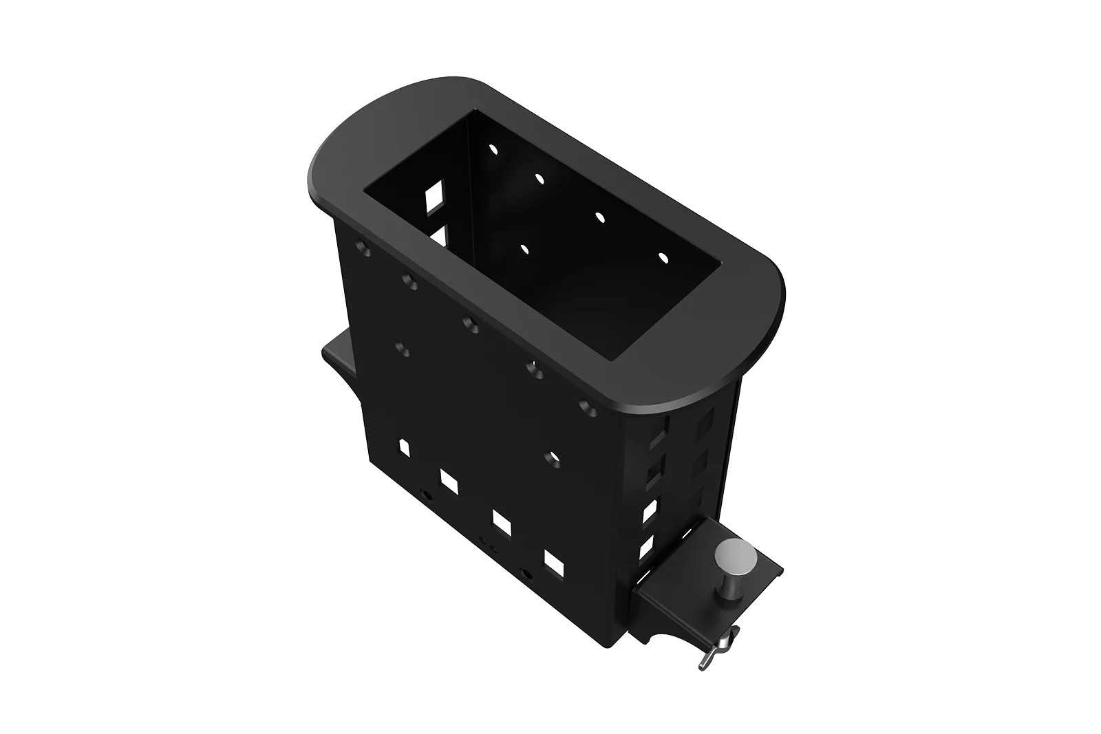 Прямоугольный металлический корпус Wize Pro WRTS-M-4BOX-B серия M, для модульной системы врезного лючка в стол без крышки для установки до 4 модулей-вставок серии М, черный