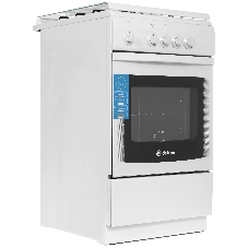Плита газовая DeLuxe 506040.05 г (крышка) белый, конфорок 4 шт, духовка 54 л, 50 см x 85 см x 60 см