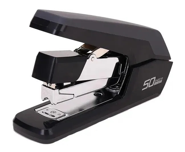 Степлер настольный Deli E0371black Exceed 24/6 26/6 26/8 (50 листов) снижение усилия, черный, 100 скоб, коробка