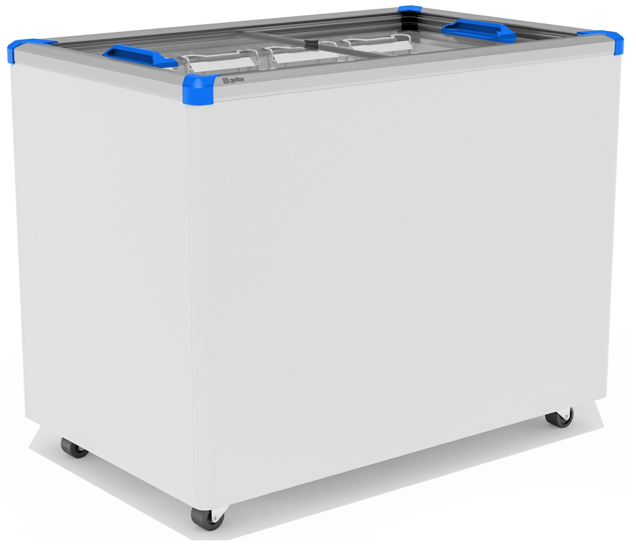 Морозильный ларь FROSTOR GELLAR FG 350 C, белый/синий, 310л, 3 корзины
