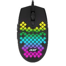 Мышь проводная Acer OMW134 черный, 3200 dpi, USB, кнопки - 6