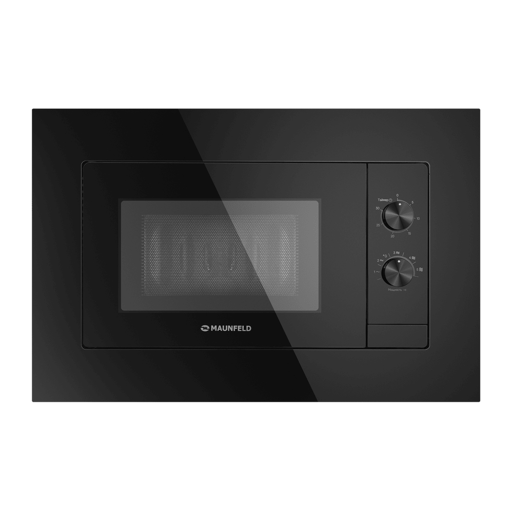 Микроволновая печь встраиваемая Maunfeld JBMO725BK01 черный, 20 л, 700 Вт, переключатели - поворотный механизм