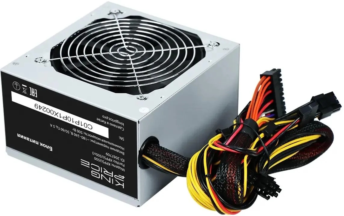 Блок питания KingPrice KPPSU500 ATX 500W (20+4pin) 120мм fan 4xSATA