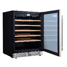 Винный шкаф встраиваемый Cellar Private CP051-1T серебристый, 136 л, 1 отсек, 51 бут.