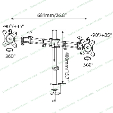 Кронштейн для мониторов Cactus CS-VM-D29-AL серебристый 13