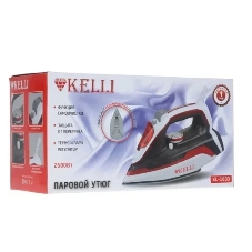 Утюг Kelli KL-1633 красный/черный/белый, 2600 Вт, 90 г/мин, 100 мл
