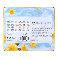 Карандаши цветные Deli EC00225 Color Emotion, трехгранный профиль, липа, 24 цвета, металлическая коробка (24шт)