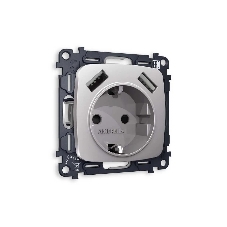 Комплект механизма электрической розетки OMEGA Сталь матовый 2USB A+A 18W (быстрая зарядка) с/з QUANT (OP5090, VM155) MO509010 Комплект механизма электрической розетки OMEGA Сталь матовый 2USB A+A 18W (быстрая зарядка) с/з QUANT (OP5090, VM155) MO509010