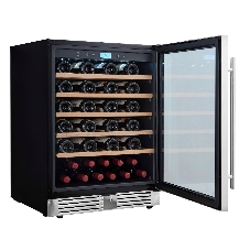 Винный шкаф встраиваемый Cellar Private CP051-1T серебристый, 136 л, 1 отсек, 51 бут.