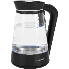 Чайник электрический Starwind SKG2116 1.8 л, 1700 Вт, черный/прозрачный корпус: стекло