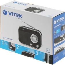 Радиоприемник Vitek VT-3593 (BK) Выходная мощность 1 вт. Динамики 1.Тип батареек UM-2/C