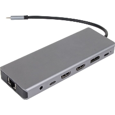 USB-концентратор VCOM CU4706, USB Type-C, HDMI/DP/USB3.0/TC/USB2.0/RJ45/SD/TF/PD/3.5 мм jack, USB Type-C