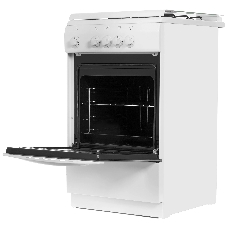 Плита газовая DeLuxe 506040.05 г (крышка) белый, конфорок 4 шт, духовка 54 л, 50 см x 85 см x 60 см