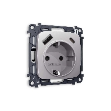Комплект механизма электрической розетки OMEGA Сталь матовый 2USB A+C 20W (быстрая зарядка) с/з QUANT (OP5100, VM160) MO510010 Комплект механизма электрической розетки OMEGA Сталь матовый 2USB A+C 20W (быстрая зарядка) с/з QUANT (OP5100, VM160) MO510010