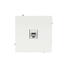 Компьютерная розетка RJ-45 без шторки, кат.6А одинарная,KANT, белая магнолия