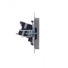Розетка компьютерная IEK BRITE РК10-БрС RJ45 кат.5E сталь