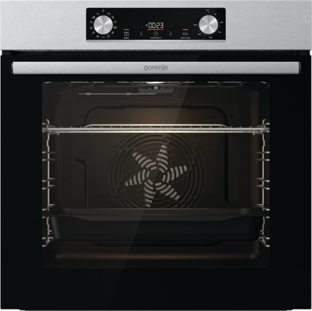 Встраиваемый электрический духовой шкаф Gorenje BO6737E02X, 77 л, 300 °C, конвекция, электрический гриль, класс A