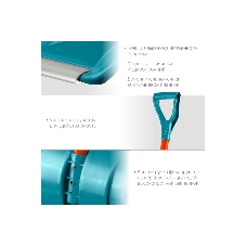 Снеговая лопата GRINDA PROLine FIBER-500 500 мм пластиковая с алюминиевой планкой, особопрочный легкий черенок из фибергласса, V-ручка