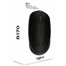 Мышь беспроводная Logitech B170 черный, 1000 dpi, радиоканал, USB, кнопки - 3
