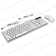 Комплект клавиатура+мышь Nakatomi KMG-2305U проводной, USB, 1600 DPI, белый