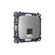 Комплект механизма компьютерной розетки OMEGA Сталь матовый RJ-45(8P8C) CAT6 с шторкой QUANT (OP5120, VM188) MO512010 Комплект механизма компьютерной розетки OMEGA Сталь матовый RJ-45(8P8C) CAT6 с шторкой QUANT (OP5120, VM188) MO512010