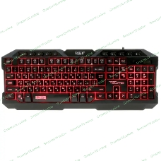 Клавиатура проводная игровая Qumo Fallen 2 K56, проводная, 104 + 10 клавиш мультимедиа, встроенные подсветки общая + кнопок 3 цвета