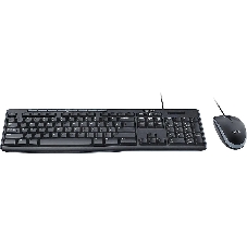 Комплект клавиатура+мышь Logitech Desktop MK200 проводной, USB, 1000 DPI, чёрный