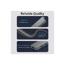 USB-концентратор Vention OTG USB 3.0 на 4 порта серый 1м.