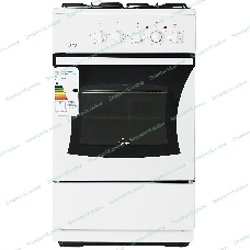 Плита комбинированная Flama RK 23-105 W белый, конфорок 4 шт, духовка 50 л, 50 см x 85 см x 60 см