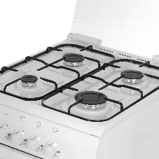 Плита газовая DeLuxe 506040.05 г (крышка) белый, конфорок 4 шт, духовка 54 л, 50 см x 85 см x 60 см