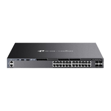 Коммутатор управляемый стекируемый 3го уровня TP-Link SG6428XHP Omada с 24 гигабитными портами PoE+ и 4 портами SFP+