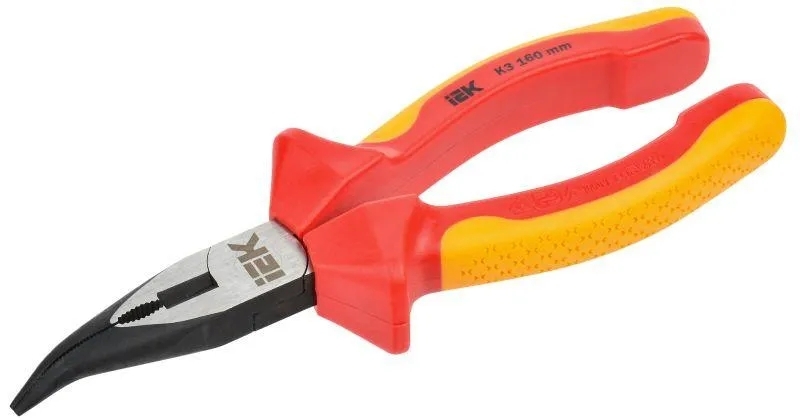 Тонкогубцы IEK K3 ARMA2L 3 изогнутые, диэлектрические, 160 мм