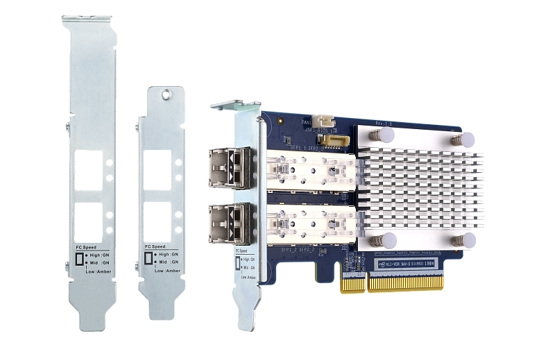 Сетевая карта QNAP QXP-16G2FC Dual-port Fiber Channel adapter, 2 x 16 Gb/s SFP +, PCIe Gen3 x8. For QTS OS ONLY