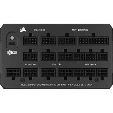 Блоки питания/ Power Supply Corsair HX1500i, Model RPS0132, 1500W 80+ Platinum (ATX, 3.1, PCIe 5.1, Full modular, 1x24(20+4)pin, 2x8-Pin to 12V-2x6 Cable, 3x4+4-pin CPU +12V (EPS), 6x4-pin Molex, 4x6+2-pin PCIe, 8xSATA3, 1xUSB Type-C, Active, 140x140mm, 150x200x86mm, APFC, Power cable-EU, black)