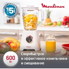Блендер стационарный Moulinex LM420110 400 Вт, белый