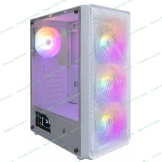 Компьютерный корпус 1STPLAYER FD3 белый, ATX, 4x120мм LED fans inc., FD