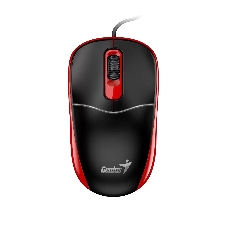 Мышь проводная Genius DX-111 черно-красный, 1200 dpi, USB, кнопки - 3