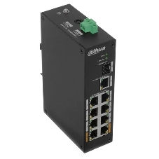 Коммутатор Dahua DH-PFS3110-8ET-96, 8×100 Мбит/с + 2×1 Гбит/с, неуправляемый