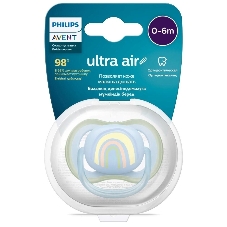 Пустышка Philips Avent ultra air, радуга, 0-6 мес., 1 шт.