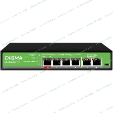 Коммутатор Digma DSP204G-2G-T80 (L2) 6x1 Гбит/с 4PoE 4PoE+ 1PoE++ 80W неуправляемый