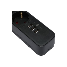 Сетевой фильтр Гарнизон 2.0 Мультипорт EPS-4-U3-B-2, 4 р, 10А, 3xUSB, 2 м, ур.защиты 2+, черный, пакет