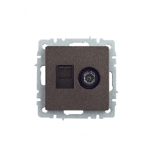 Розетка телевизионная двойная TV+RJ45 IEK BRITE РТВ/РК12-БрТБ кат.5E темная бронза