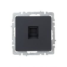 Розетка компьютерная IEK BRITE РК10-БрГ RJ45 кат.5E графит