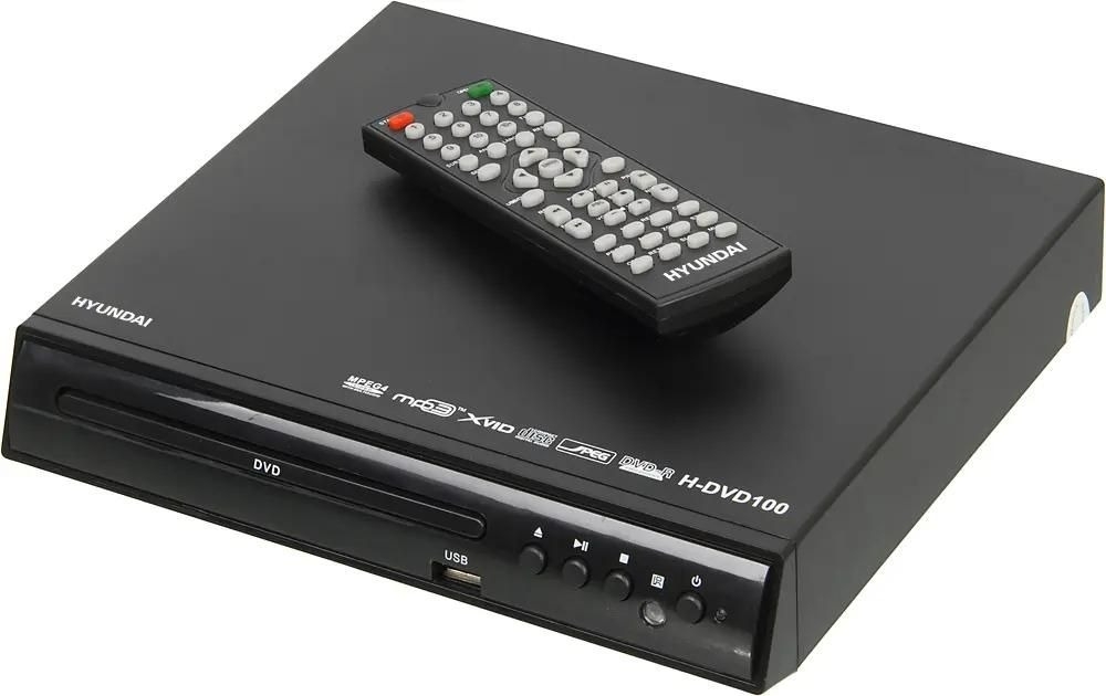 Плеер DVD Hyundai H-DVD100 черный ПДУ