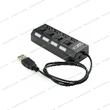 USB-концентратор Gembird UHB-243-AD, USB 2.0, USB 4 порта с подсветкой и выключателем, USB