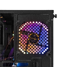 Компьютерный корпус Minitower ExeGate EX294384RUS Mistery R2 (mATX, без БП, 2*USB+1*USB 3.0, аудио, черный, 1 вент. 12см с RGb подсветкой и полоса на передней панели, боковая панель - закаленное стекло)
