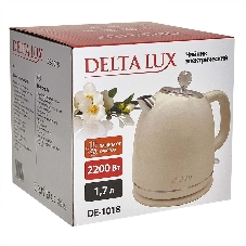 Чайник электрический Delta LUX DE-1018 (1,7 л. металл/пластик) белый