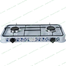 Плита настольная газовая Energy EN-002 белый, 6,4 кВт, газовая горелка, конфорки - 2, эмалированная сталь, поворотные переключатели