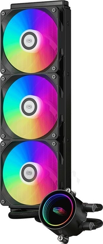 Система жидкостного охлаждения PcCooler DA360 BK ARGb Soc-AM5/AM4/1200/1700/1851 черный 4-pin Al 300W Ret (DA360-BKAWXX-GL)